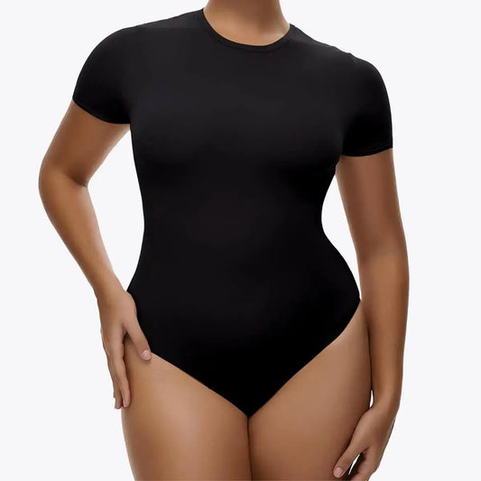 Bodysuit Modelator Tanga cu Mâneci Scurte Belinia – Guler Crew