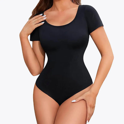 Bodysuit Modelator Tanga cu Mâneci Scurte Belinia – Decolteu Rotund