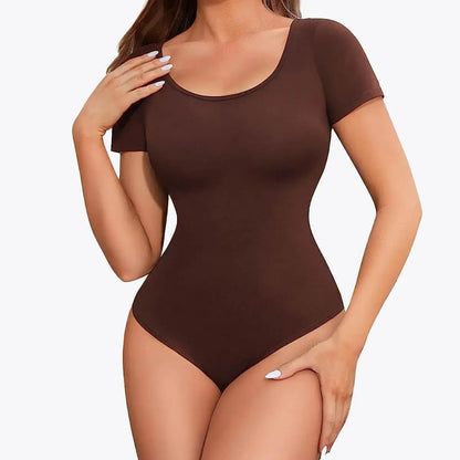 Bodysuit Modelator Tanga cu Mâneci Scurte Belinia – Decolteu Rotund