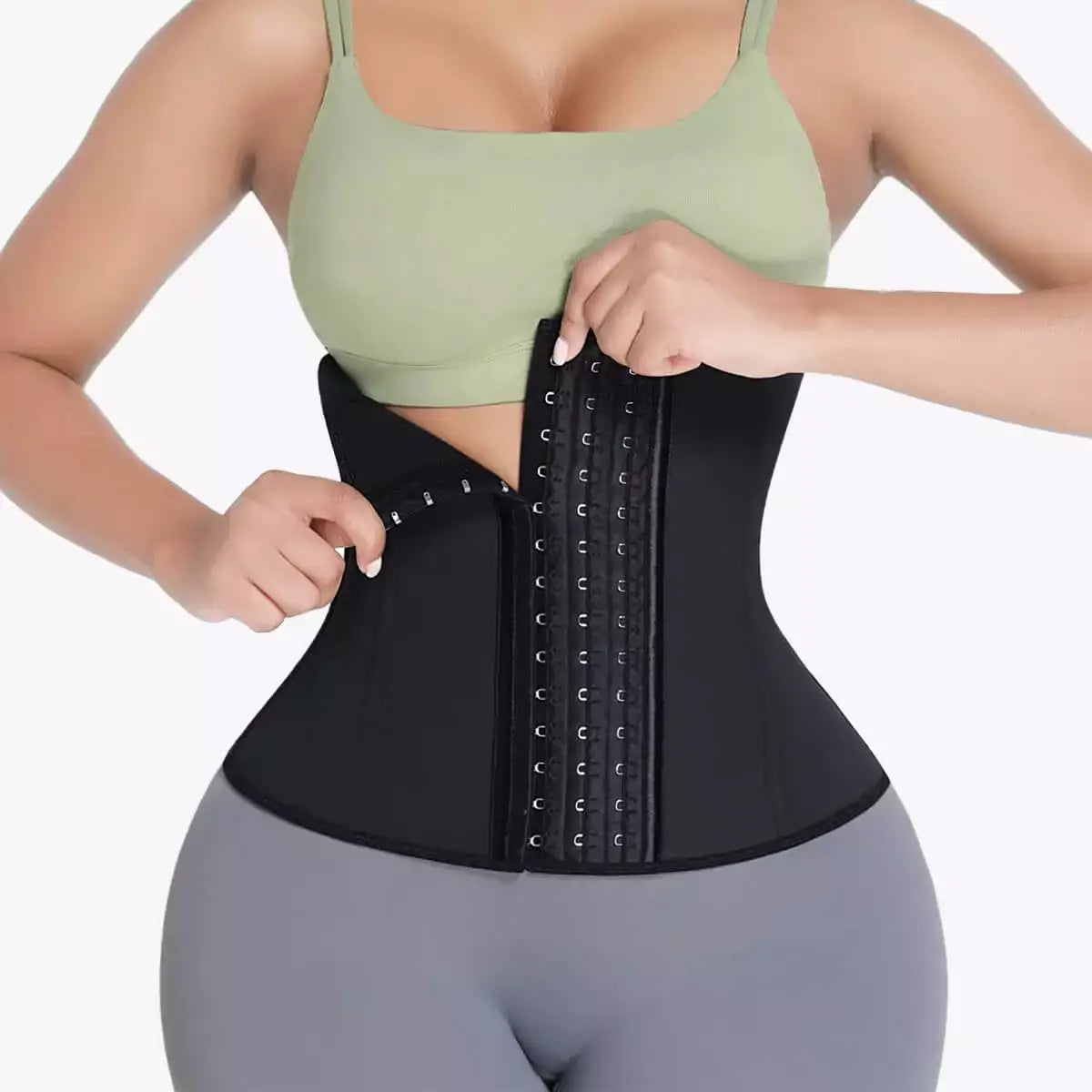 Waist Trainer Corset – Adjustable 3-Row Closure, Strong Compression